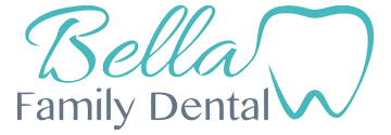 The homepage logo for the Bella Family Dental website